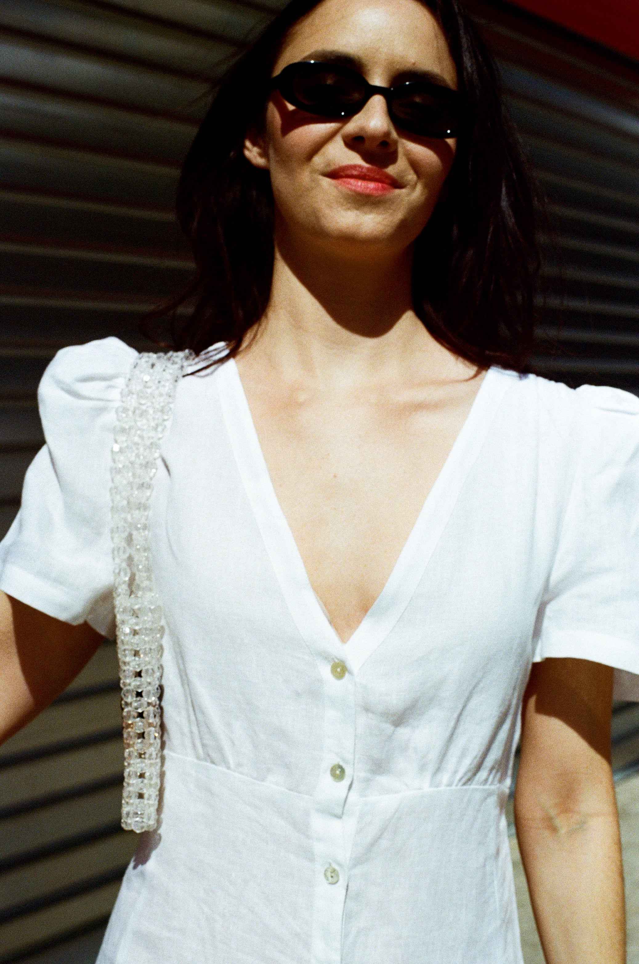 Daisy Linen Dress - White