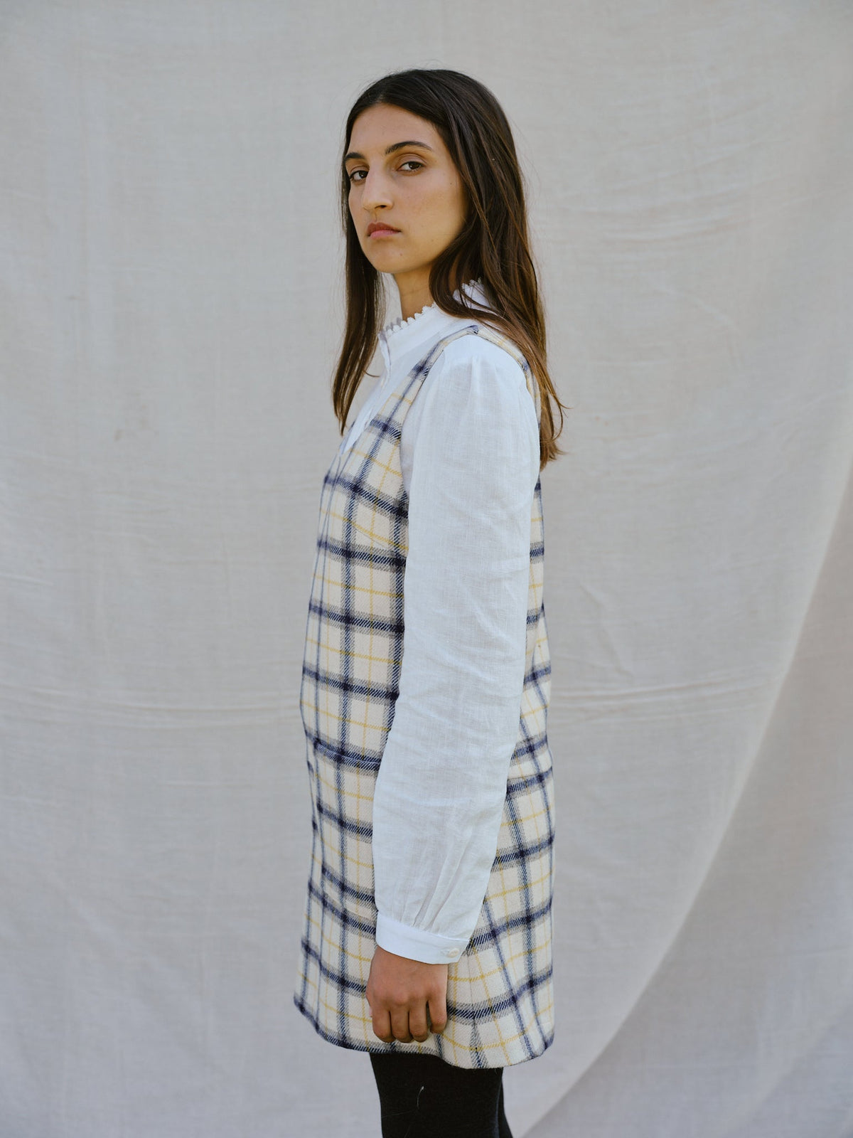 Penrith Mini Dress in Yolk Check