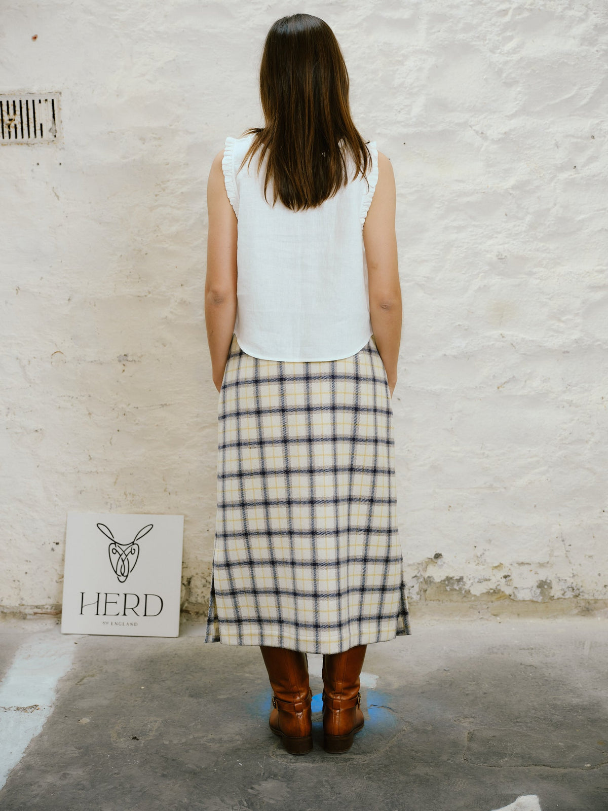 Mellor Skirt in Yolk Check