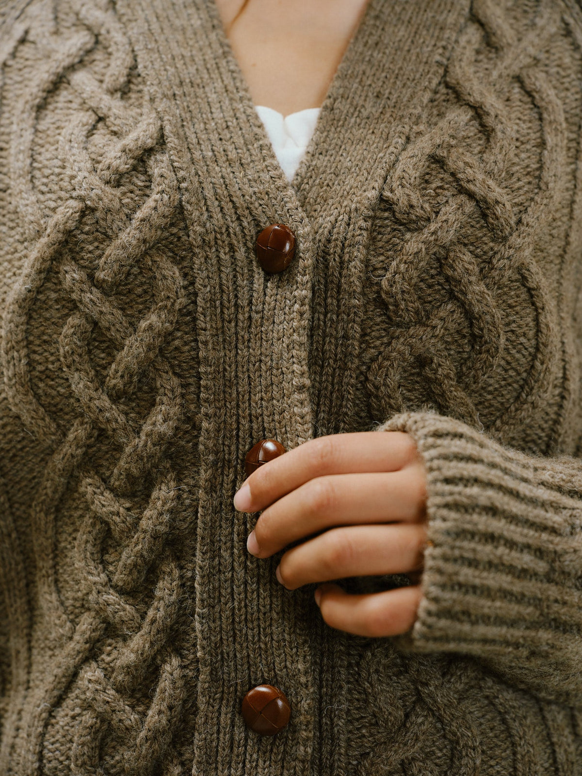Whitby Cardigan in Loam