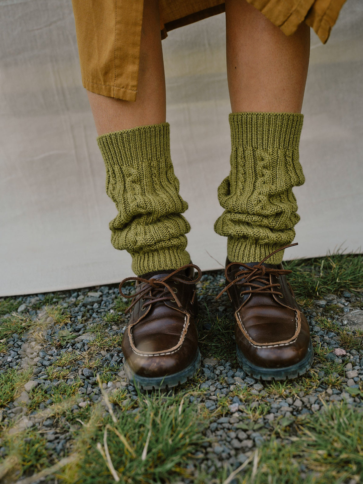 Whitby Leg Warmers in Moss