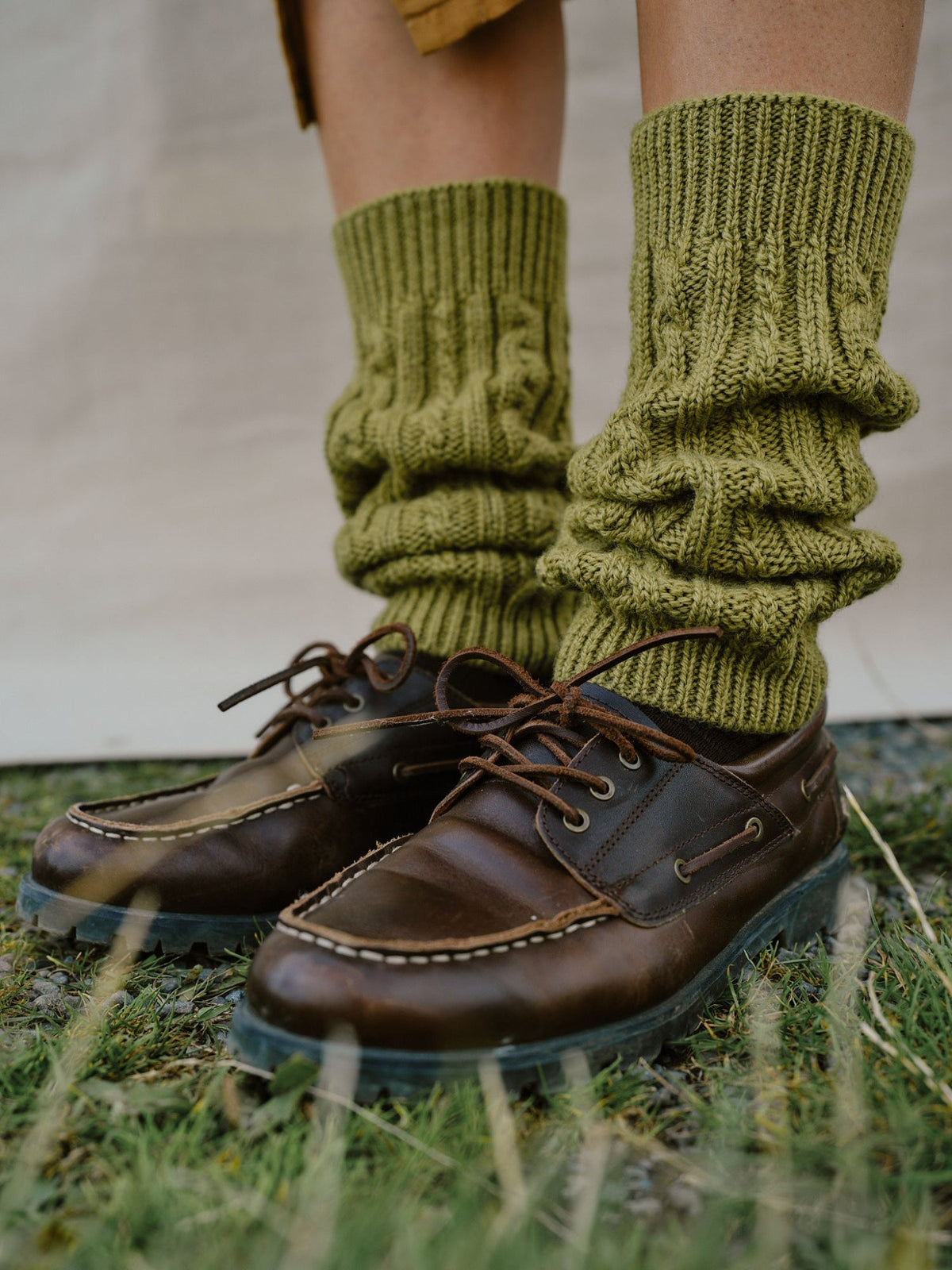 Whitby Leg Warmers in Moss