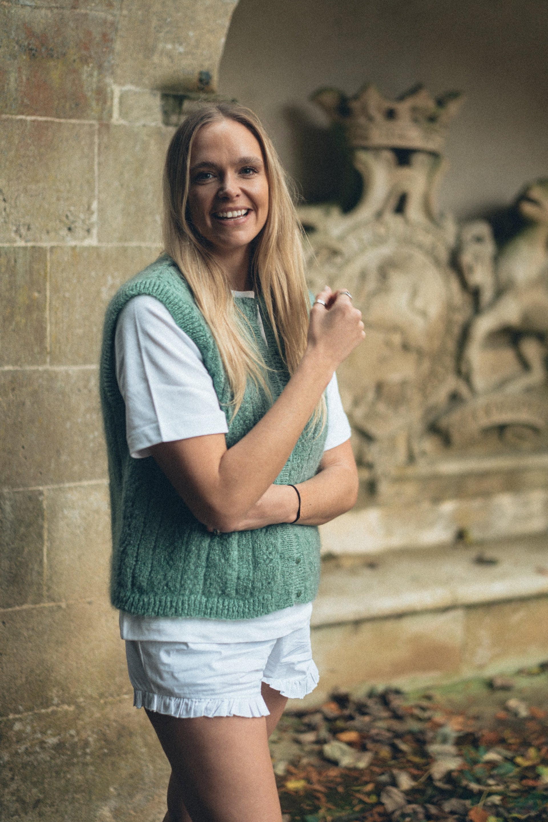 PRE-ORDER: Pointelle Knit Vest - Pistachio Green