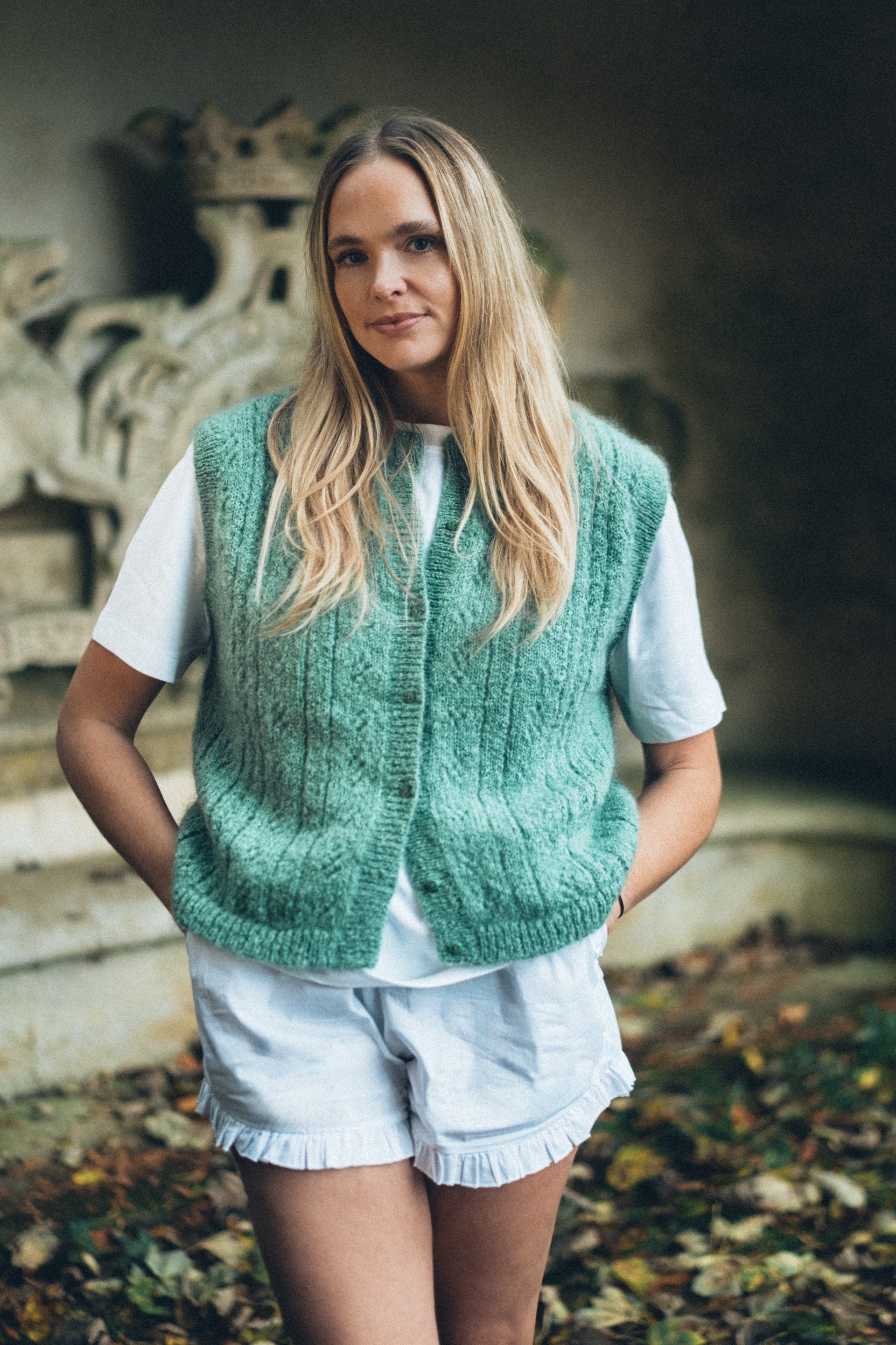 PRE-ORDER: Pointelle Knit Vest - Pistachio Green