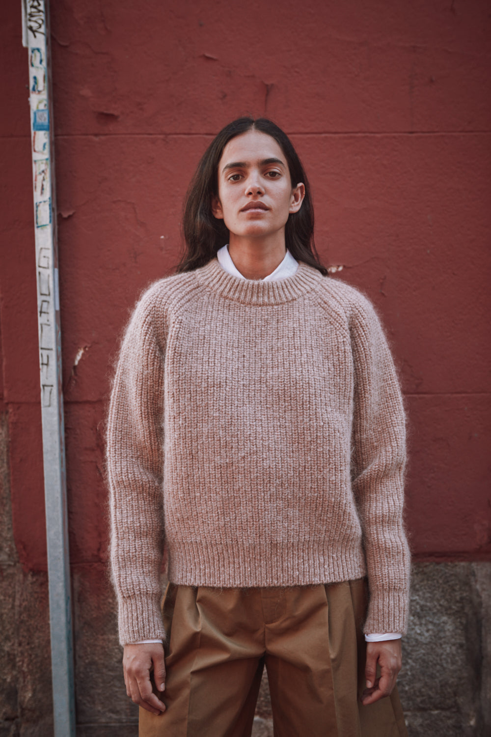 AGNES Sweater - 100% Cruelty Free Merino Mohair Wool in light pink Spanish Merino Wool sweater - L'Envers
