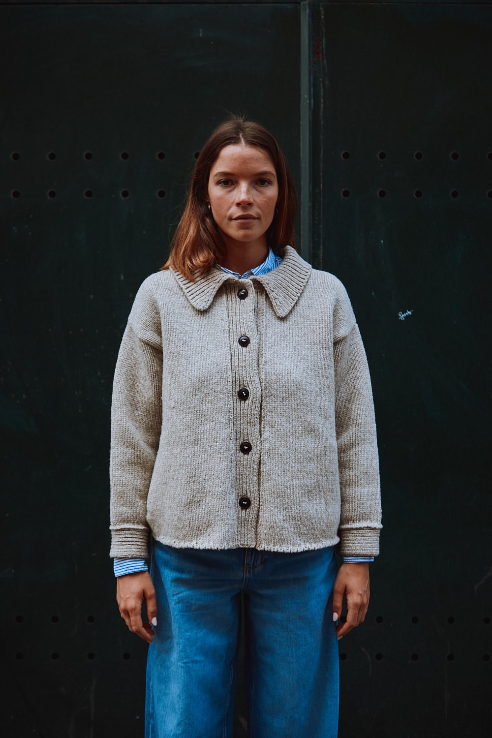 CALAMITY Knit Jacket in Merino Wool - Beige - 100% cruelty-free sustainable knitwear - L'envers