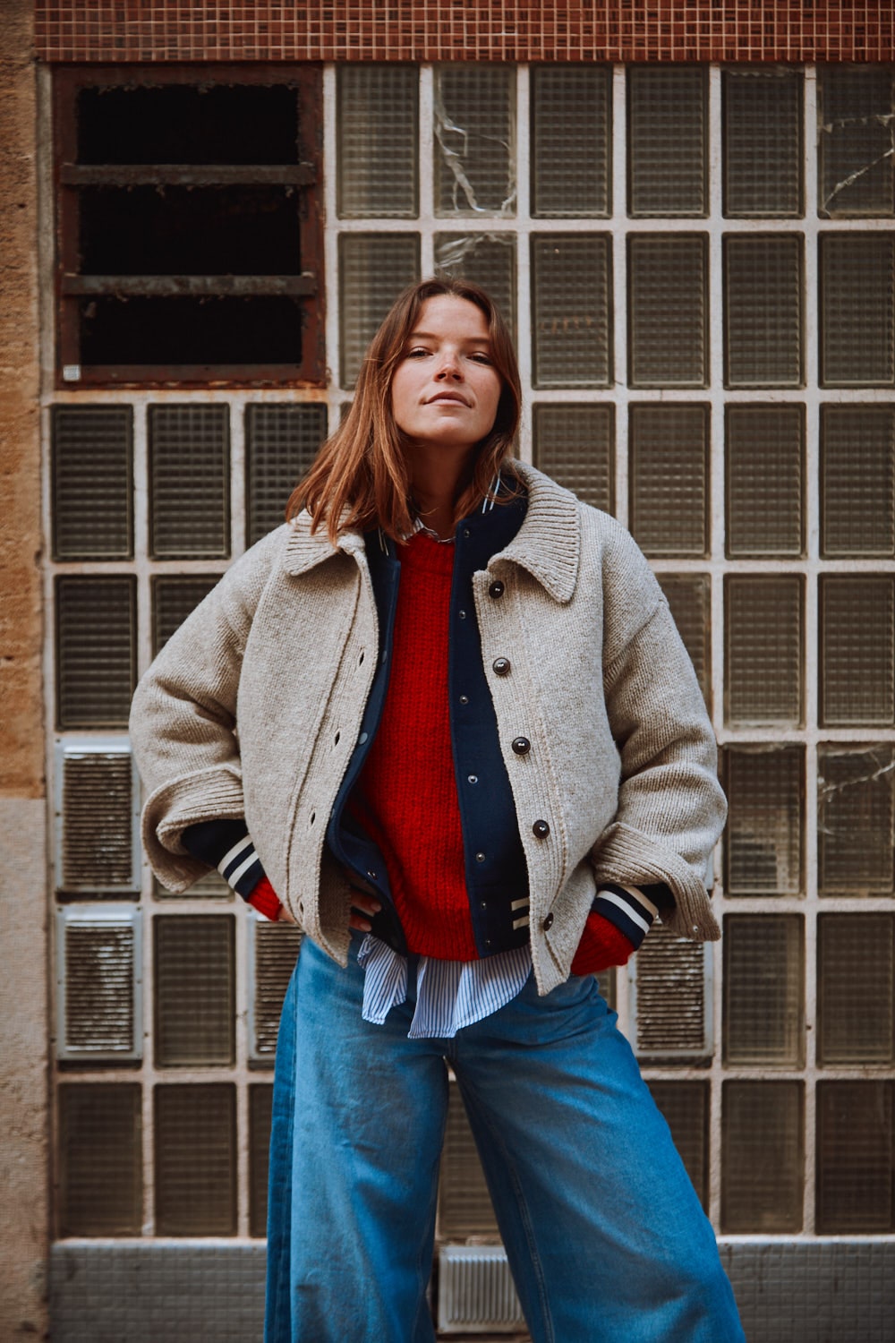 CALAMITY Knit Jacket in Merino Wool - Beige - 100% cruelty-free sustainable knitwear - L'envers