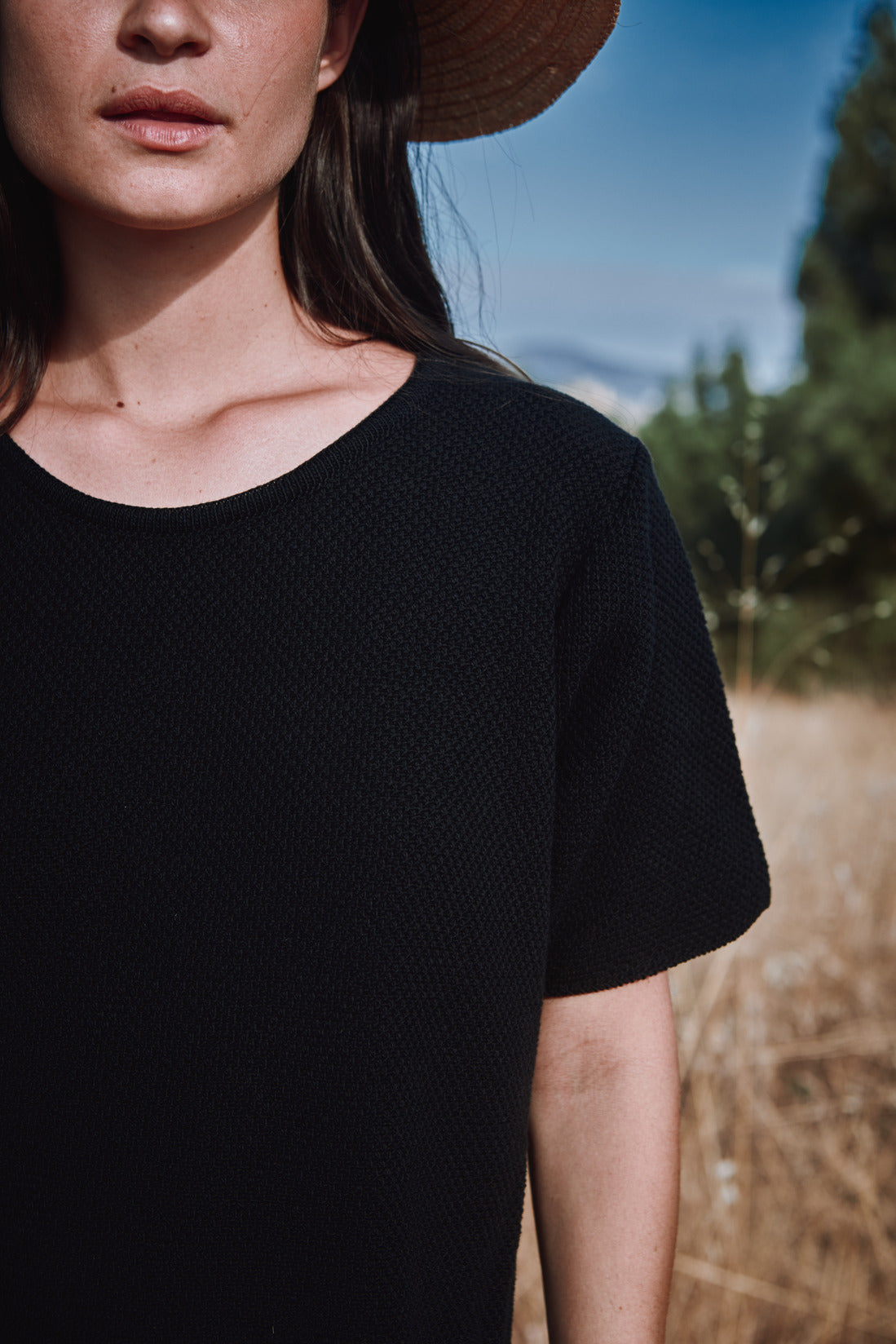 CARLA T-Shirt Dress in Organic Cotton - Black - L'ENVERS