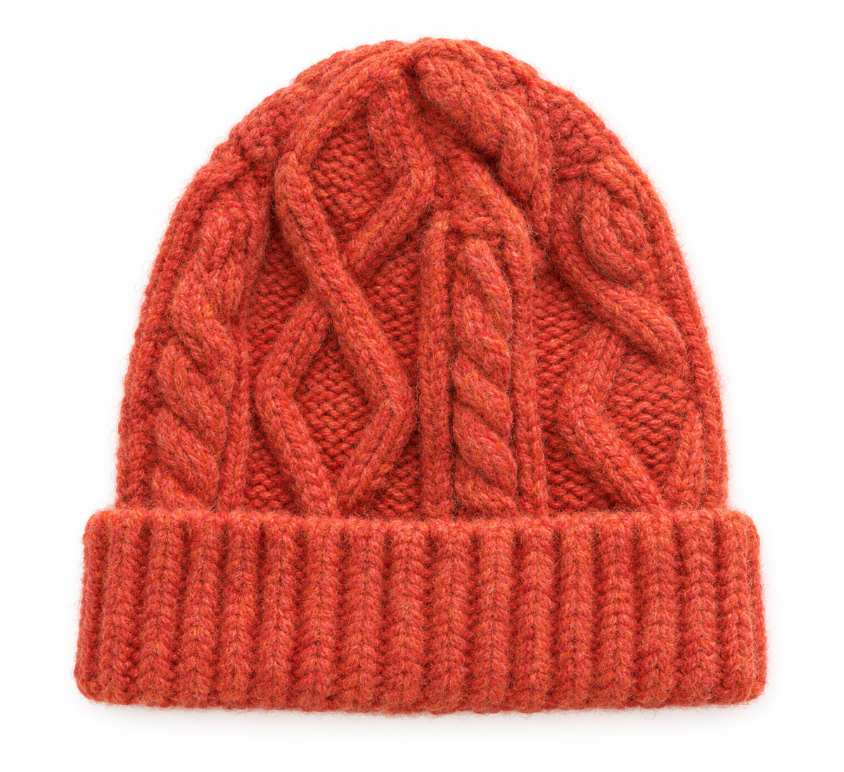 Capucine Cable Knit Beanie - Coral