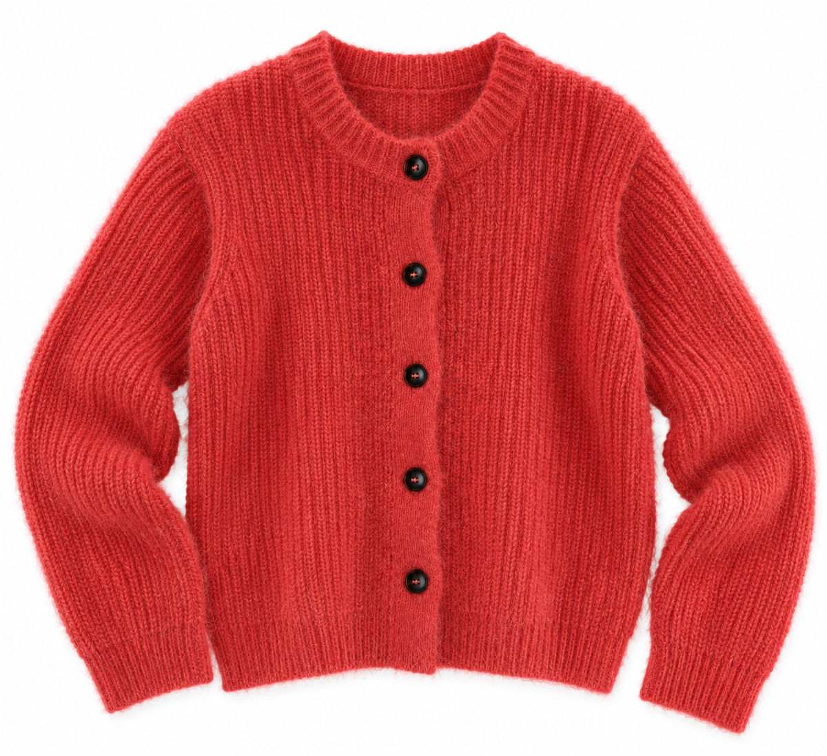 L'Envers Charlotte Merino and Mohair Knit Cardigan - Coral