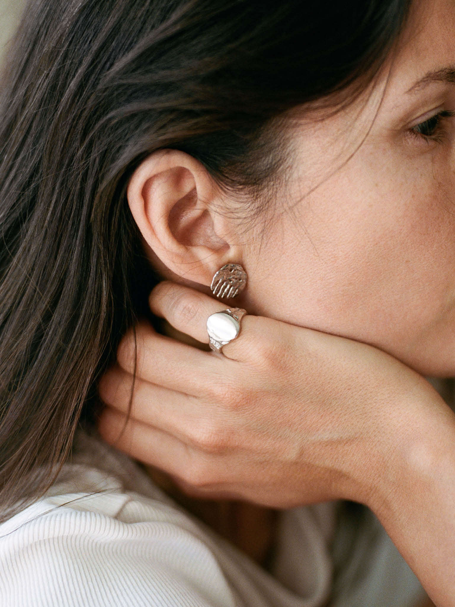 Simon Radvan x Eva Remenyi Comb Earrings Silver