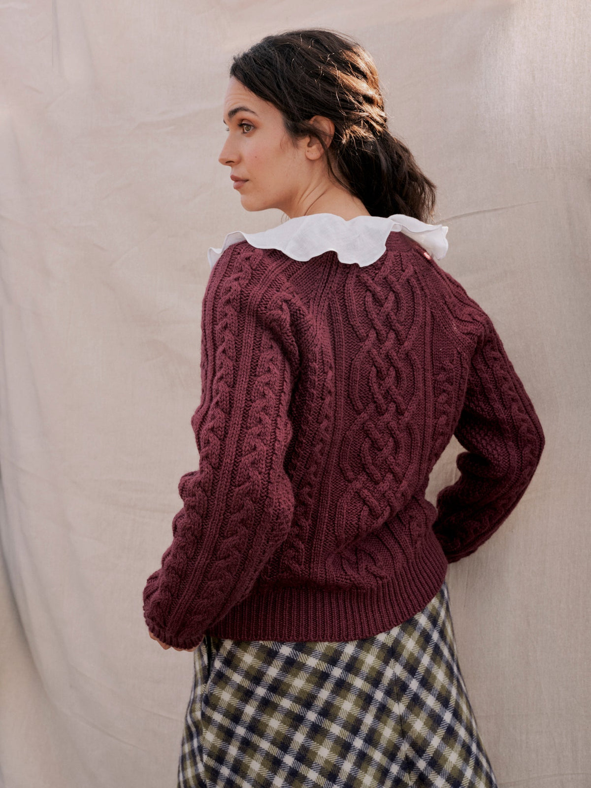 Whitby Cardigan in Plum