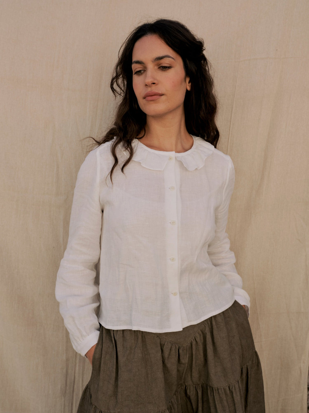Bess Blouse in Pearl