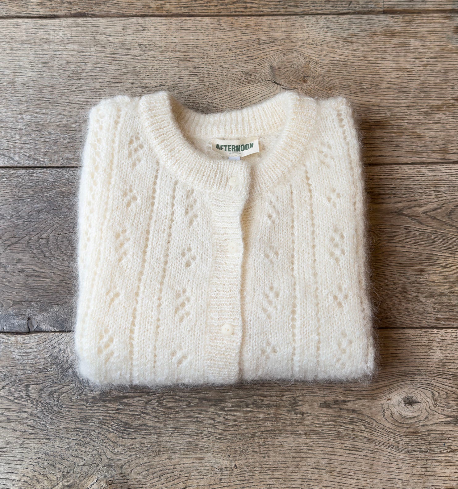 PRE-ORDER: Pointelle Knit Vest - Vanilla