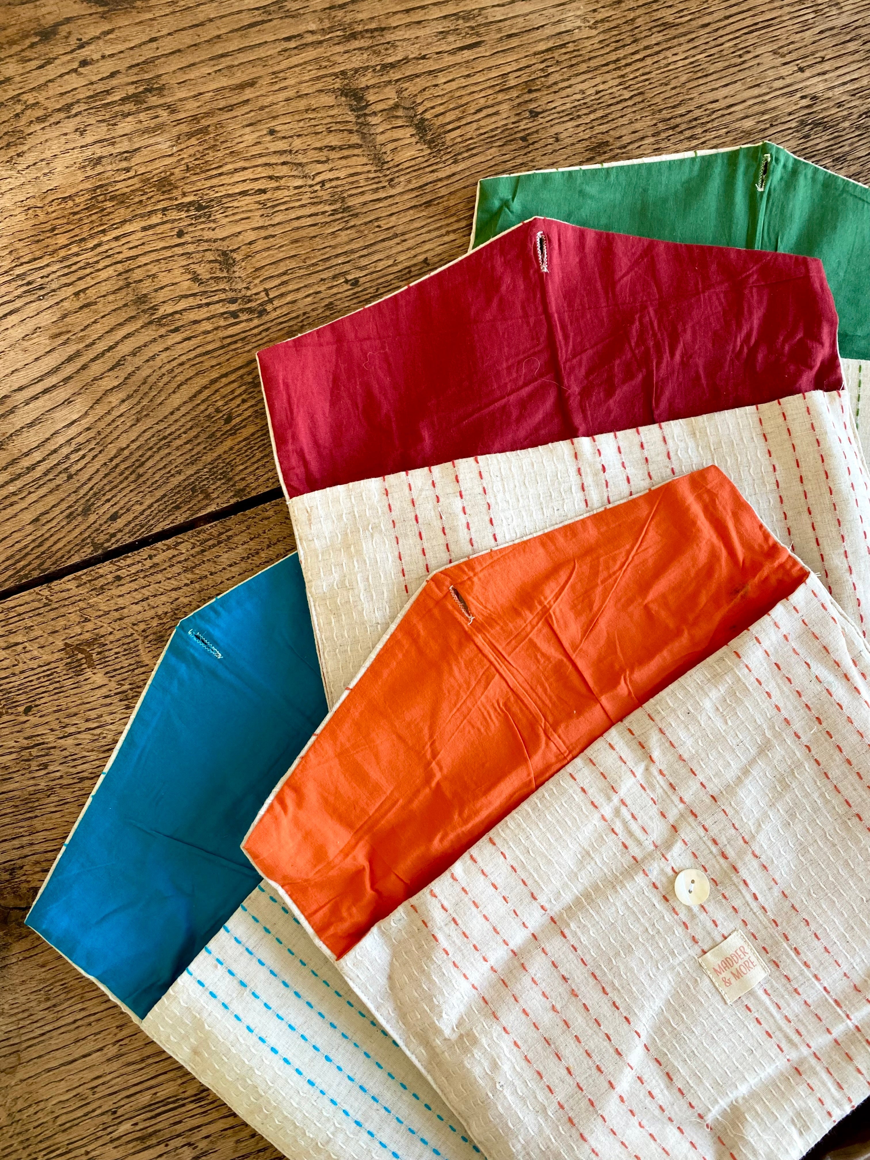 Handwoven Cotton Pyjamas - Orange Stitch