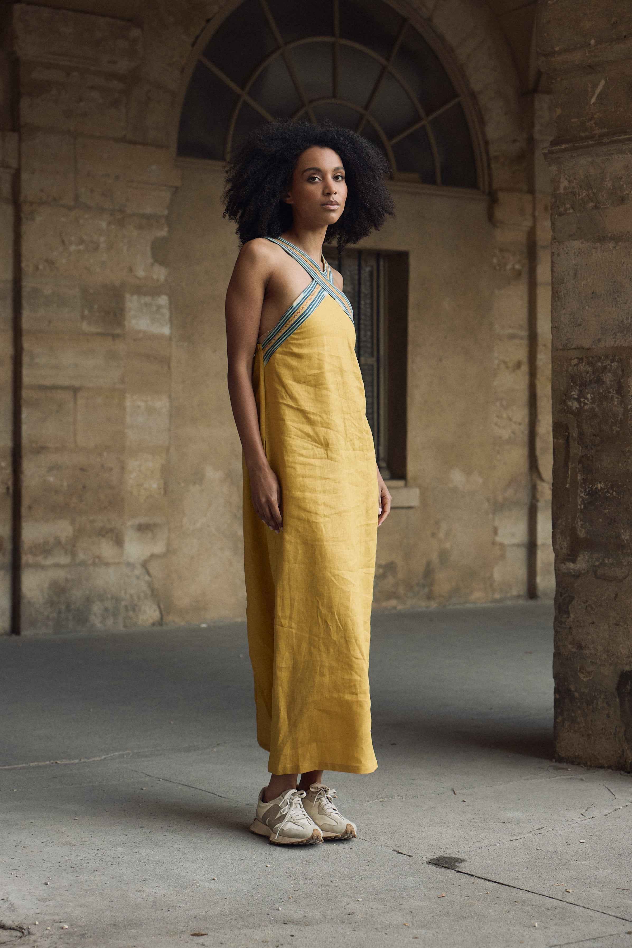 Amina Cross Linen Dress