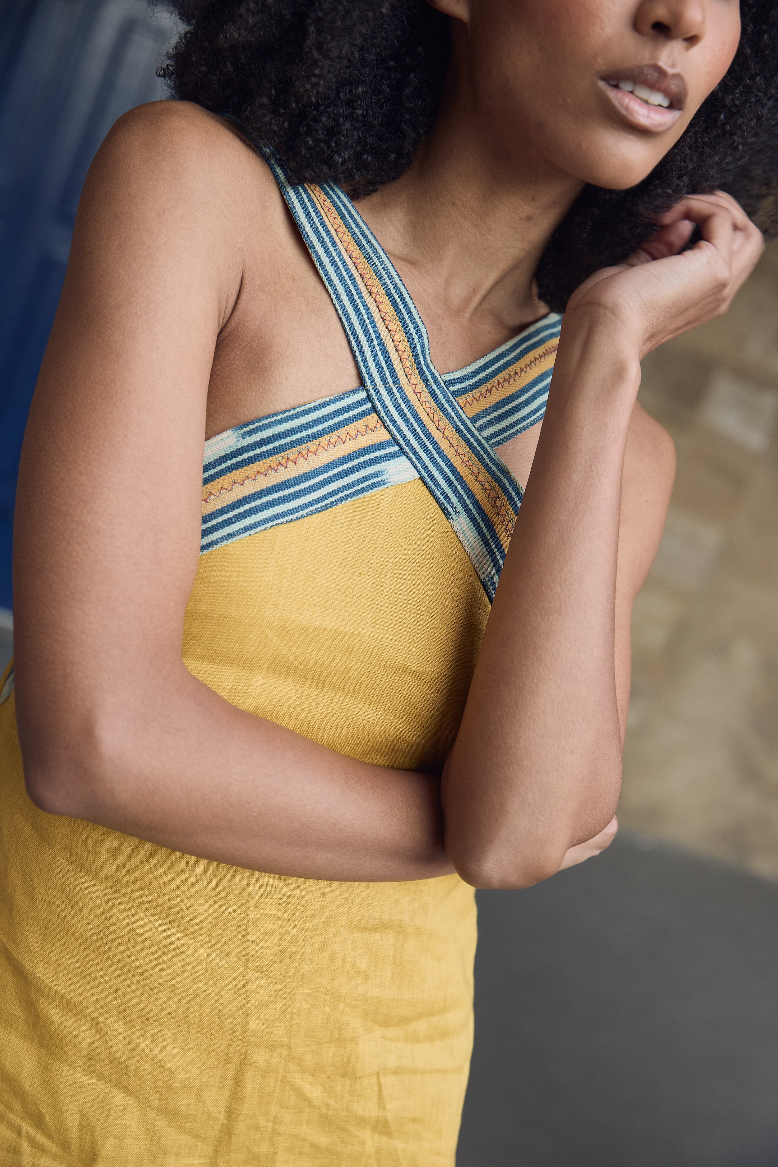 Amina Cross Linen Dress