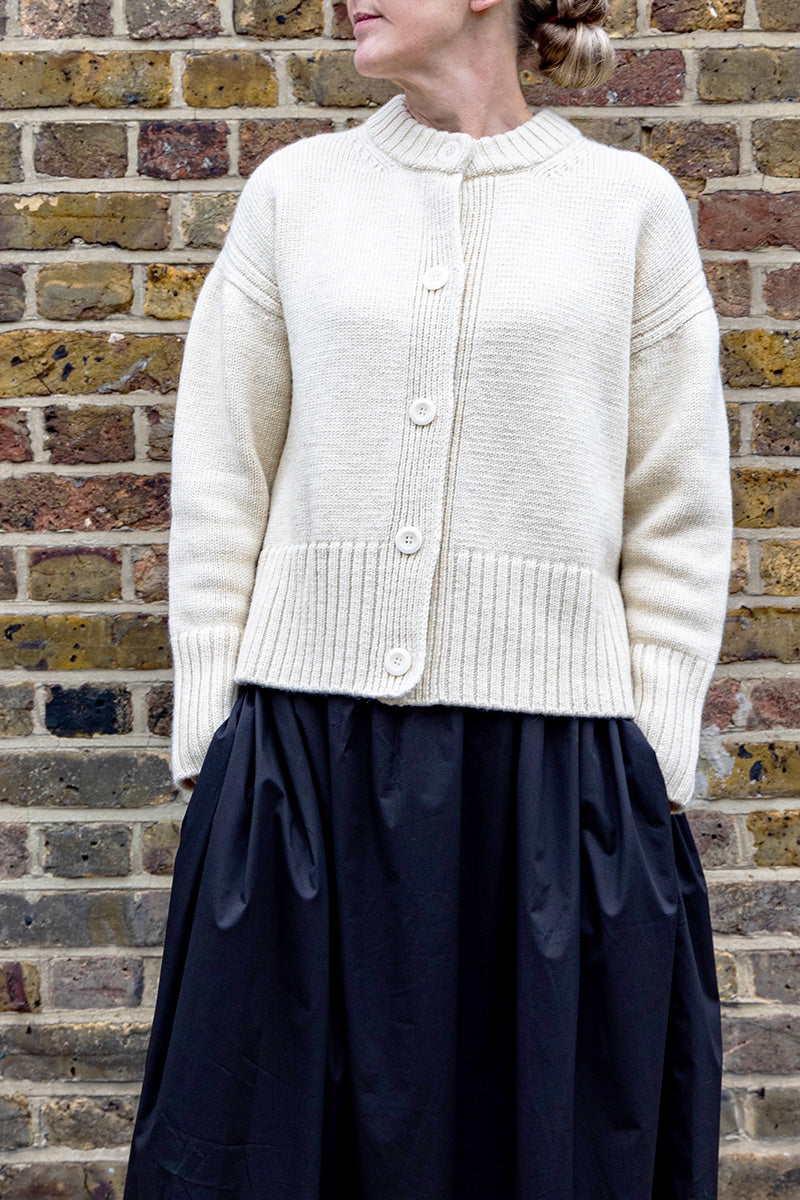 Raye British Wool Cardigan Ecru