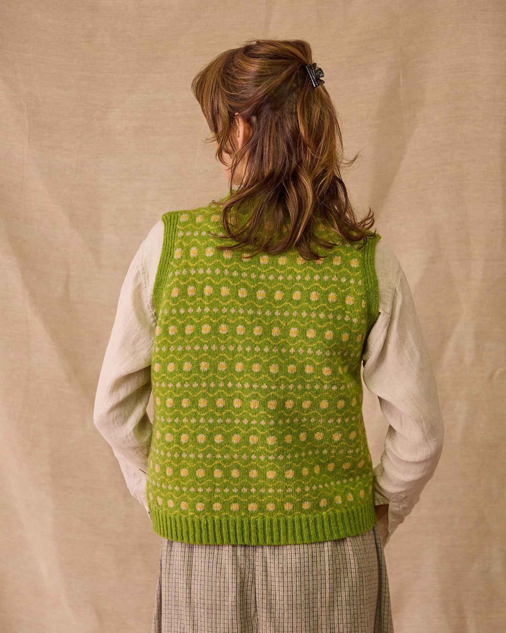 Fair Isle Vest | Chartreuse
