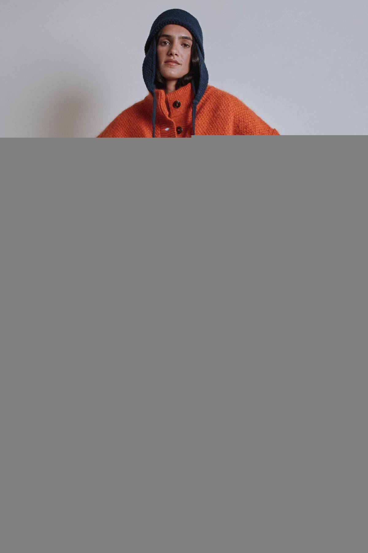 GEORGE High-Neck Jacket in Merino-Mohair Wool - Burnt Orange