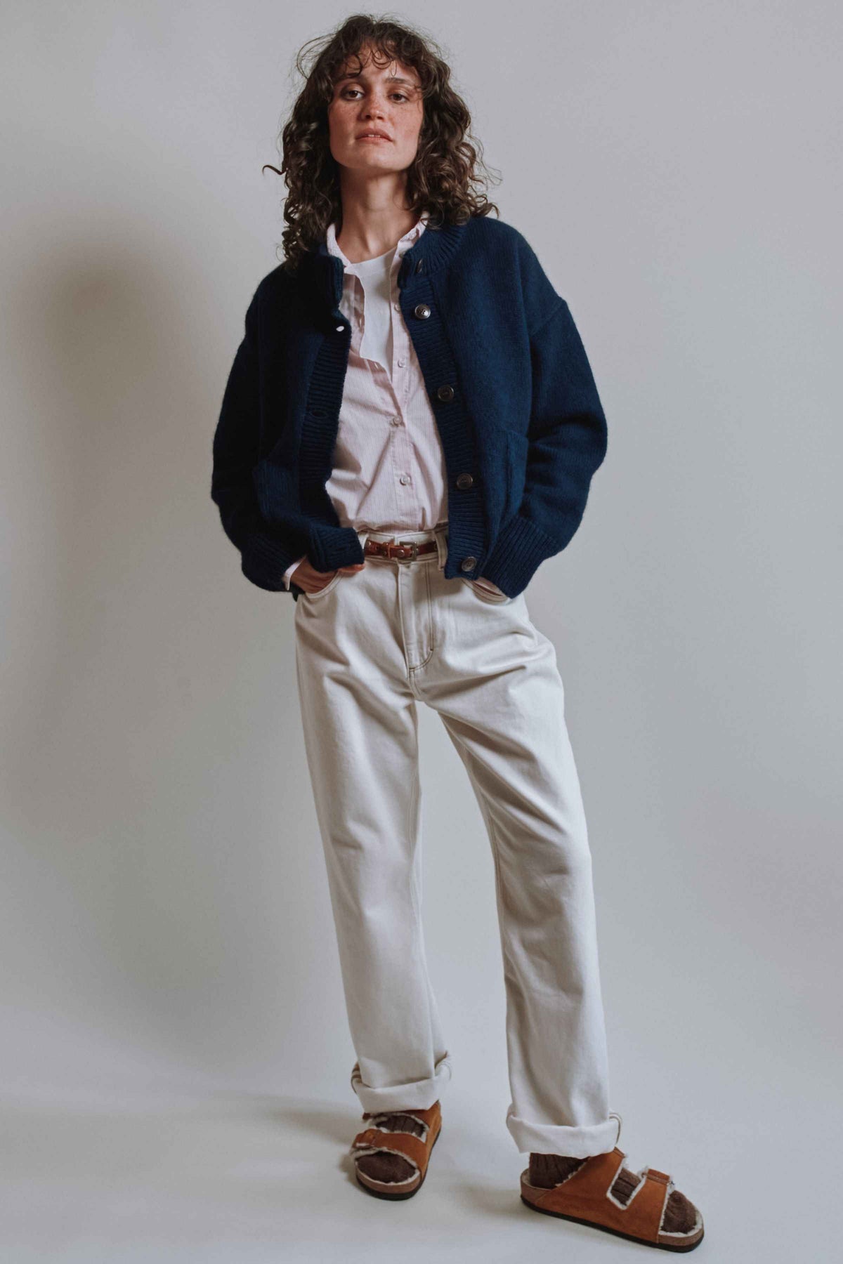 SILKE Cardigan in Yak Wool - Midnight Blue