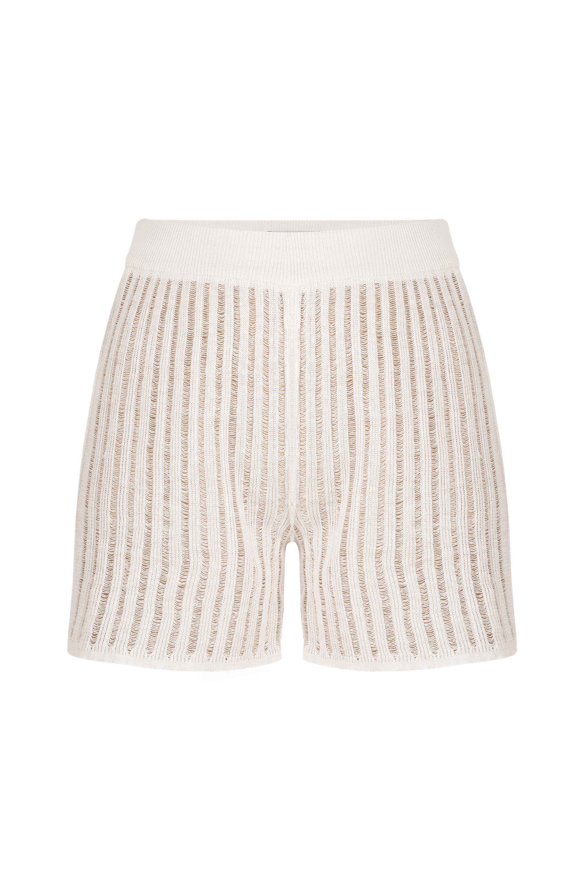 Sole 100% Linen Beach Shorts White