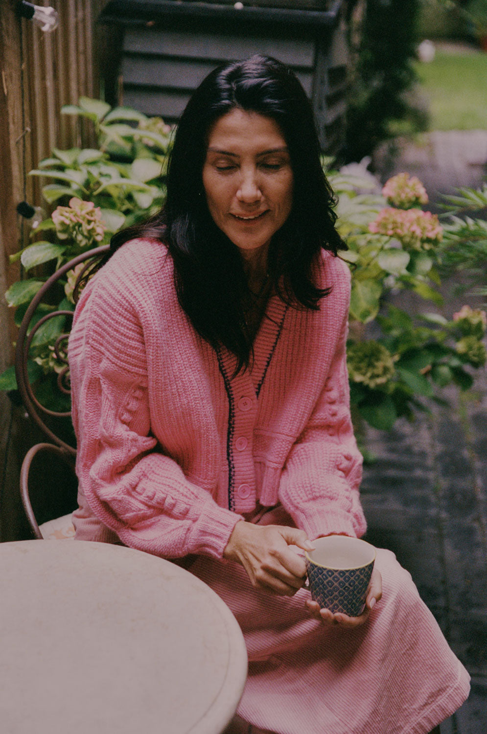 Frida Chunky Knit Cardigan, Pink