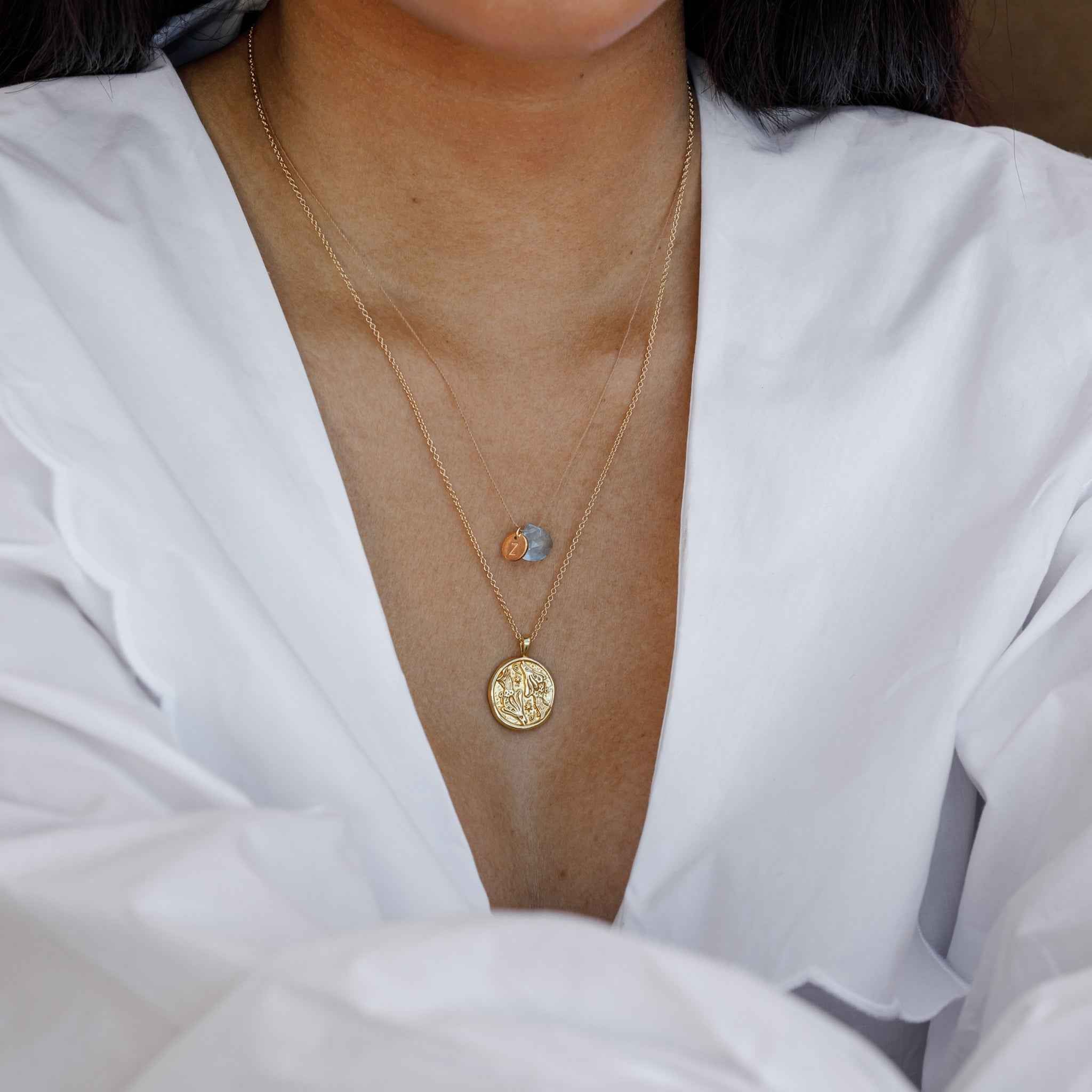 Pisces Zodiac Coin Pendant Necklace