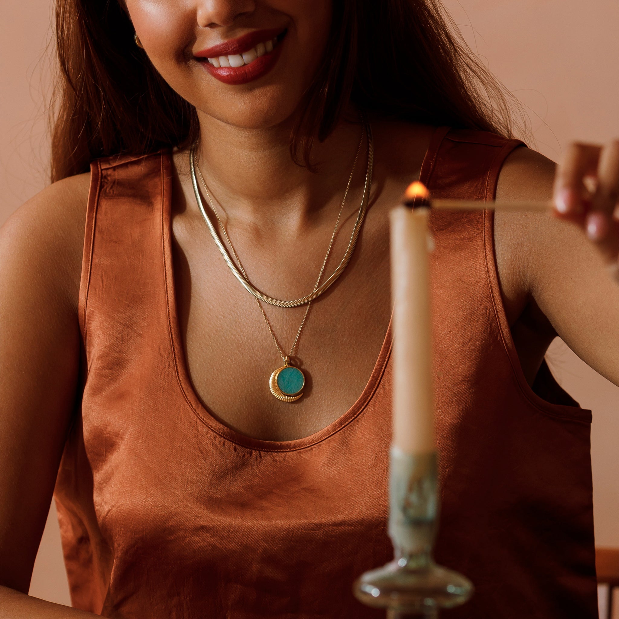 Amazonite Porthole Necklace