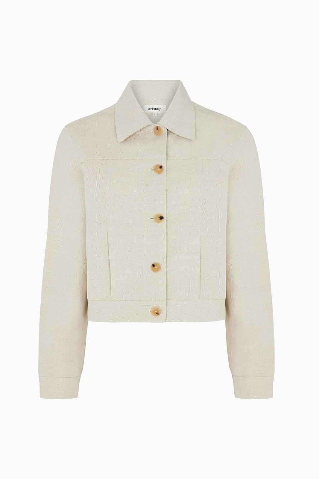 The Elba Cropped Jacket in beige