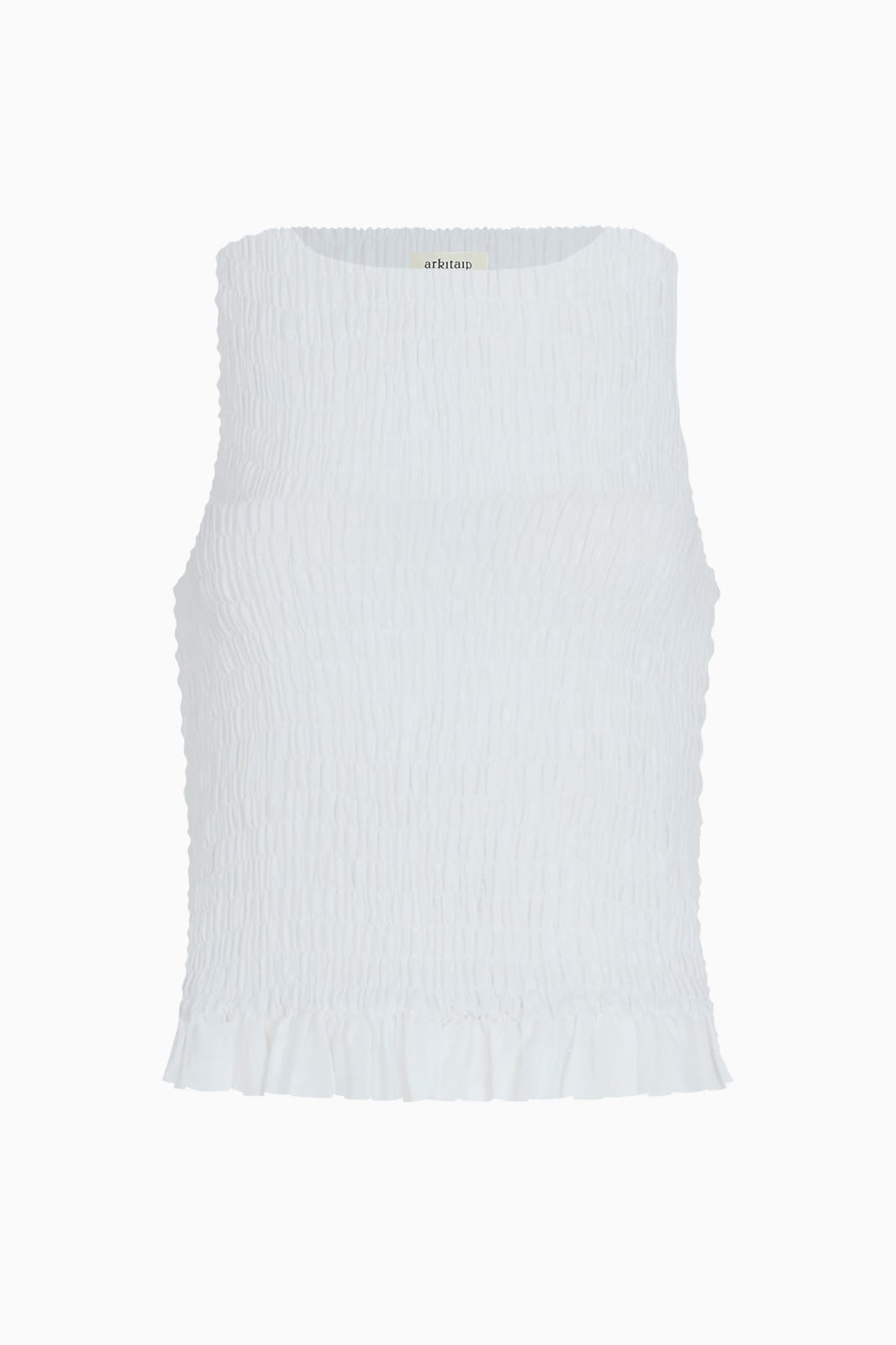 The Aya Smocked Tank Top in white