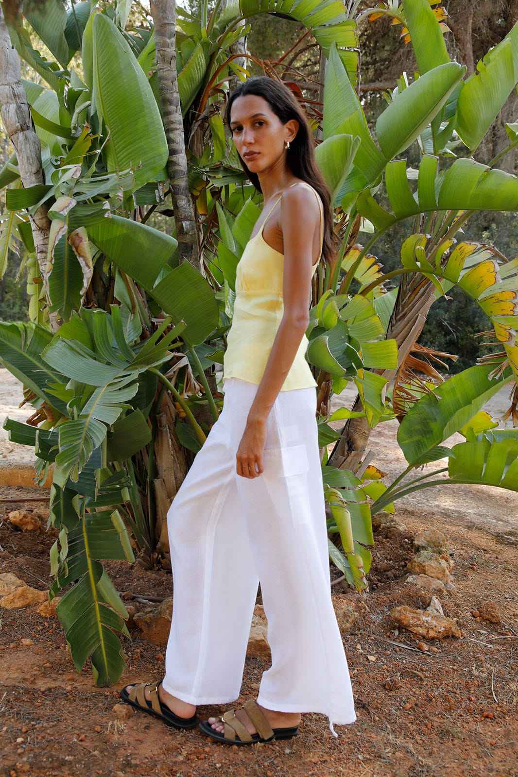 The Remi Cargo Drawstring Trousers in white
