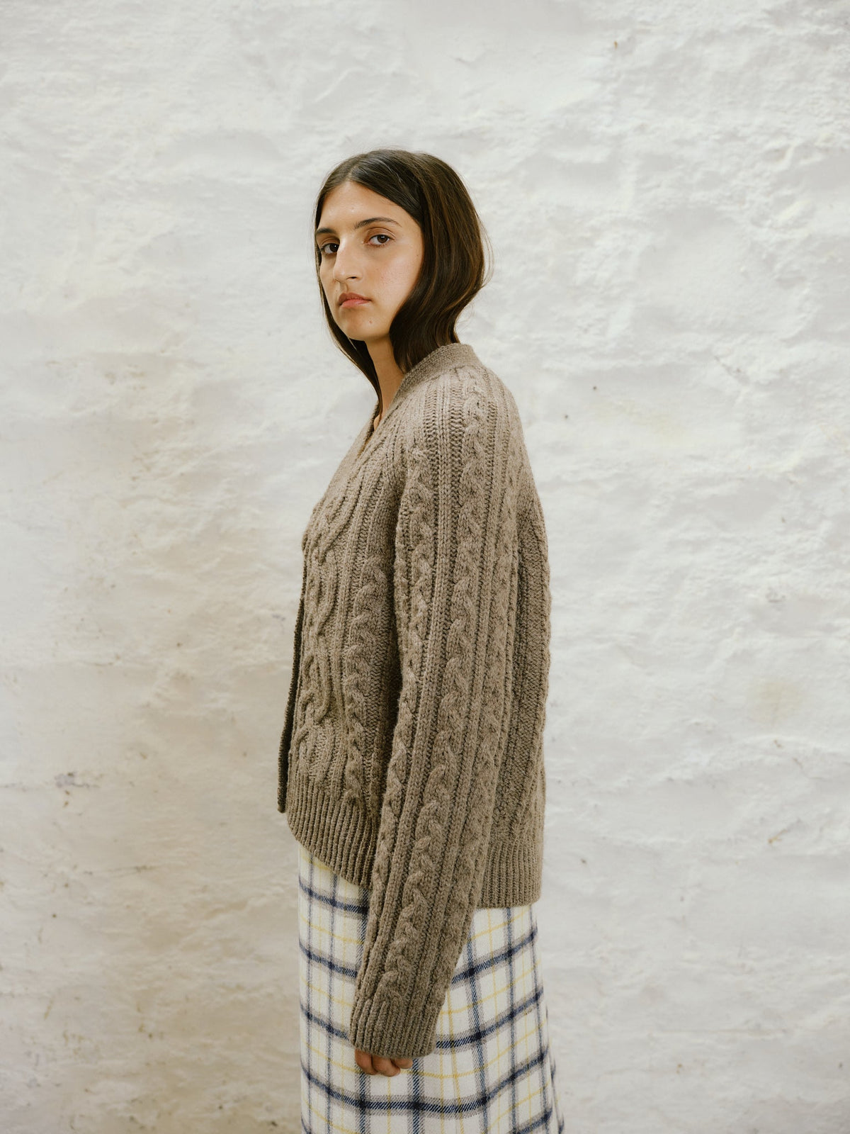 Whitby Cardigan in Loam