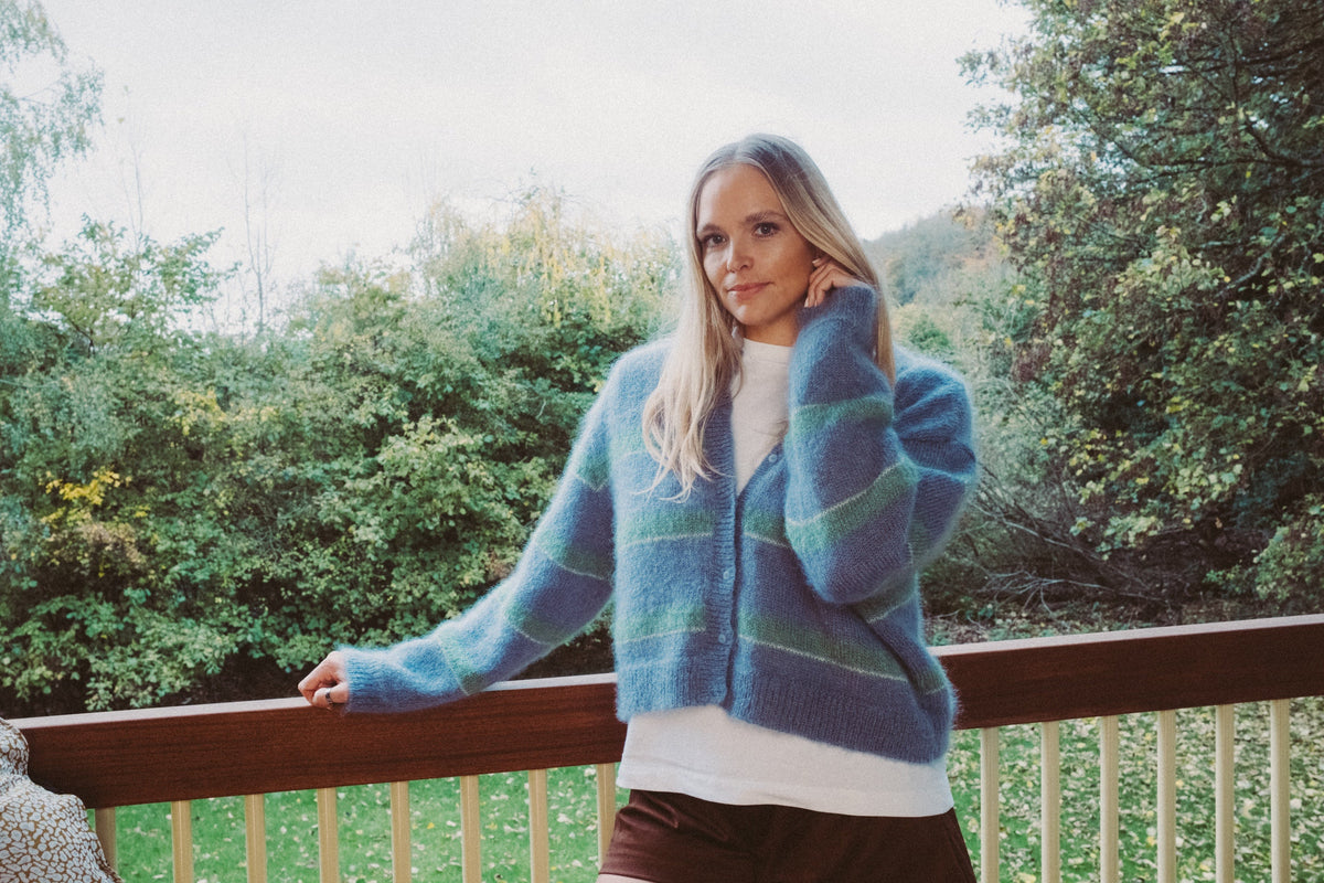 Stripe Cardigan - Soft Blue