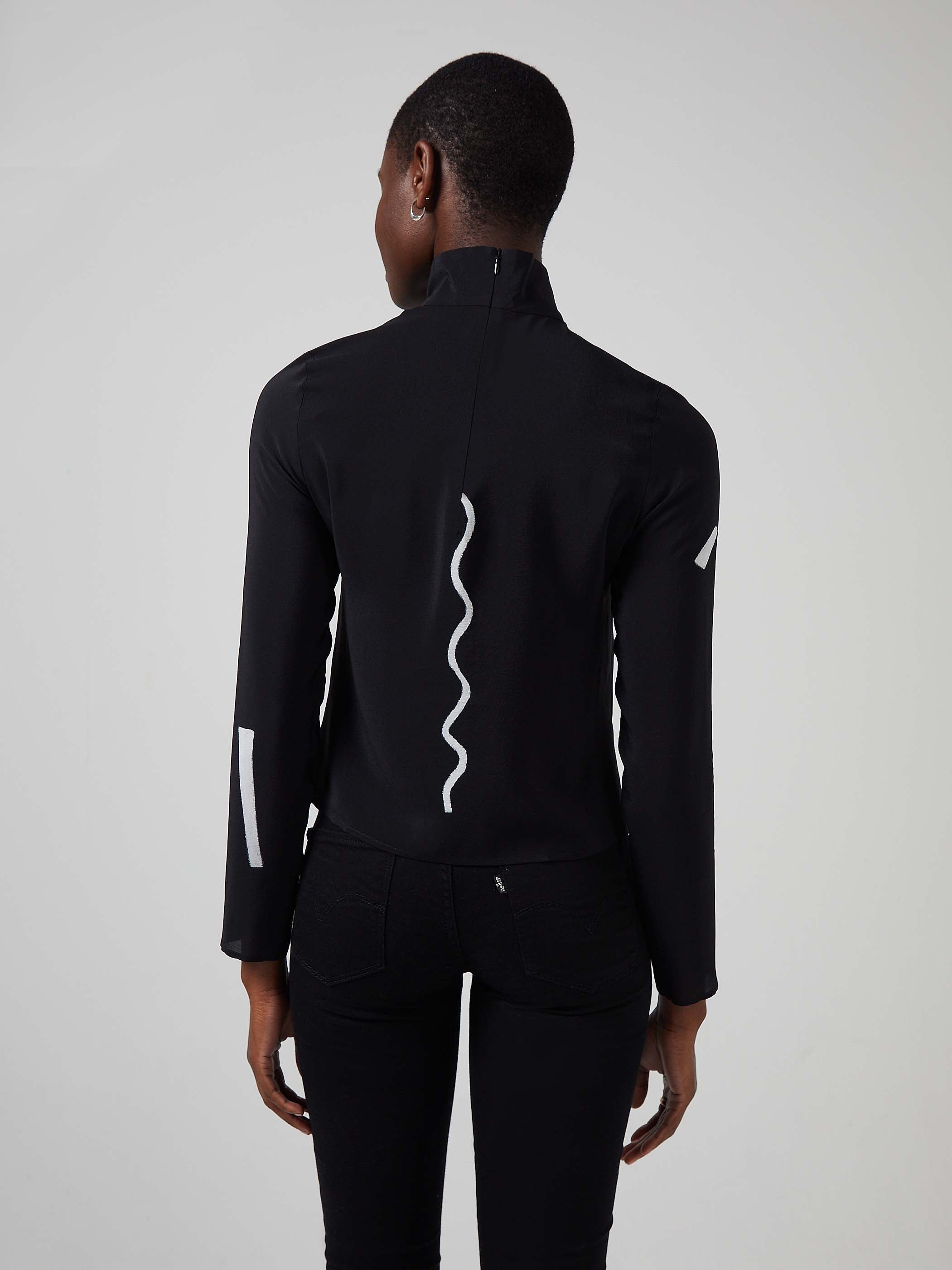 Giger Silk Mock Neck Top