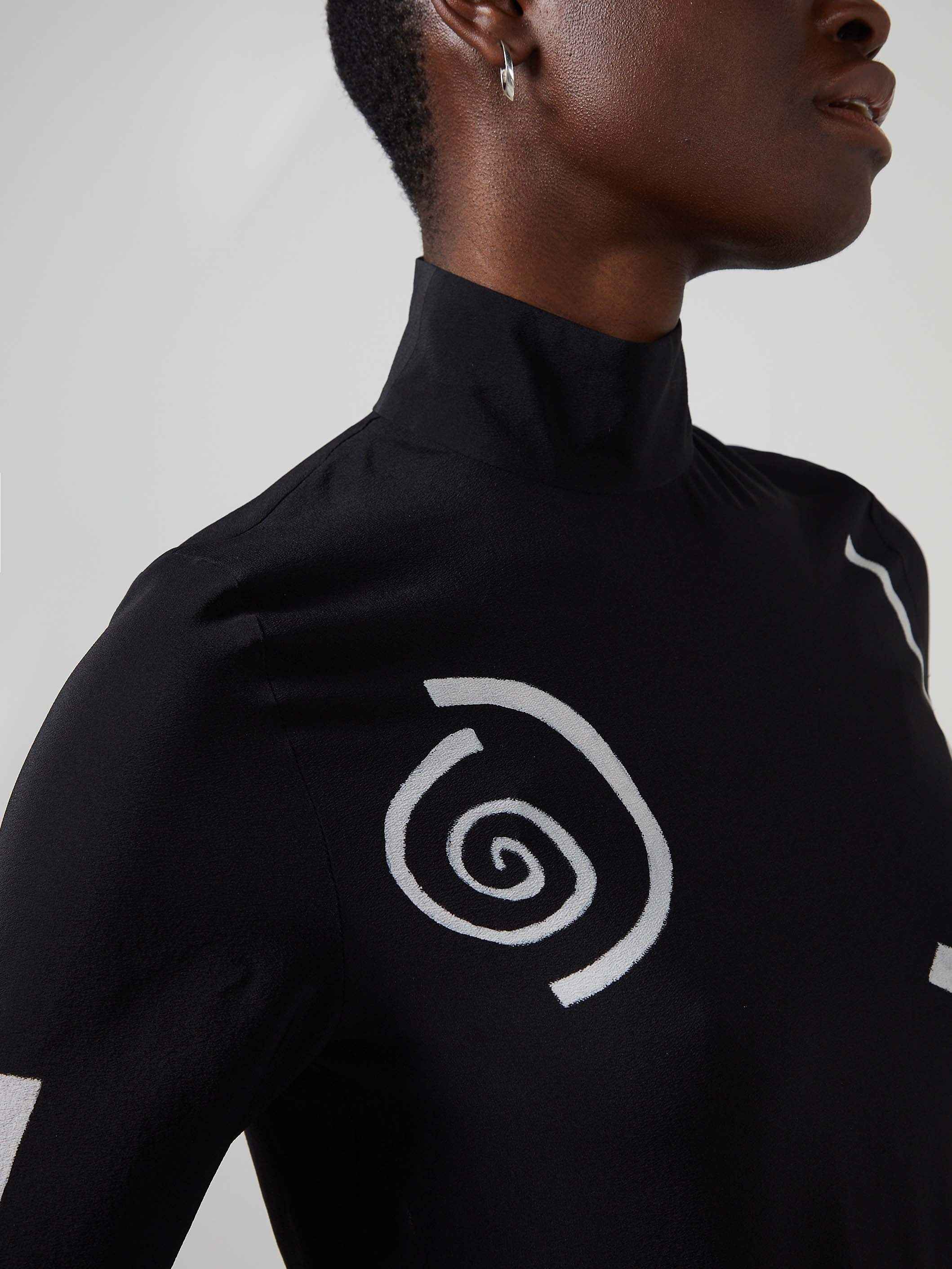 Giger Silk Mock Neck Top