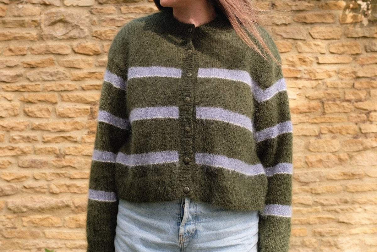 Stripe Cardigan - Soft Blue