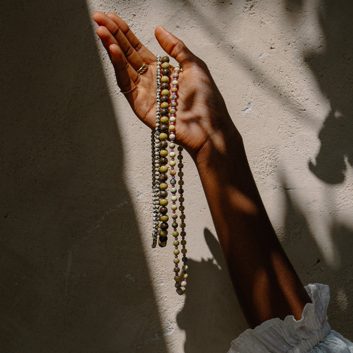 Matcha Jasper Statement Beaded Necklace