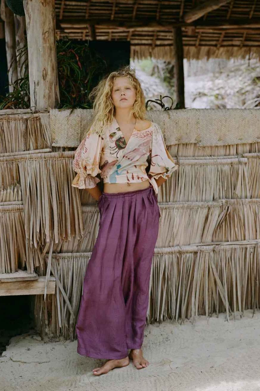 Bag pants - Aubergine