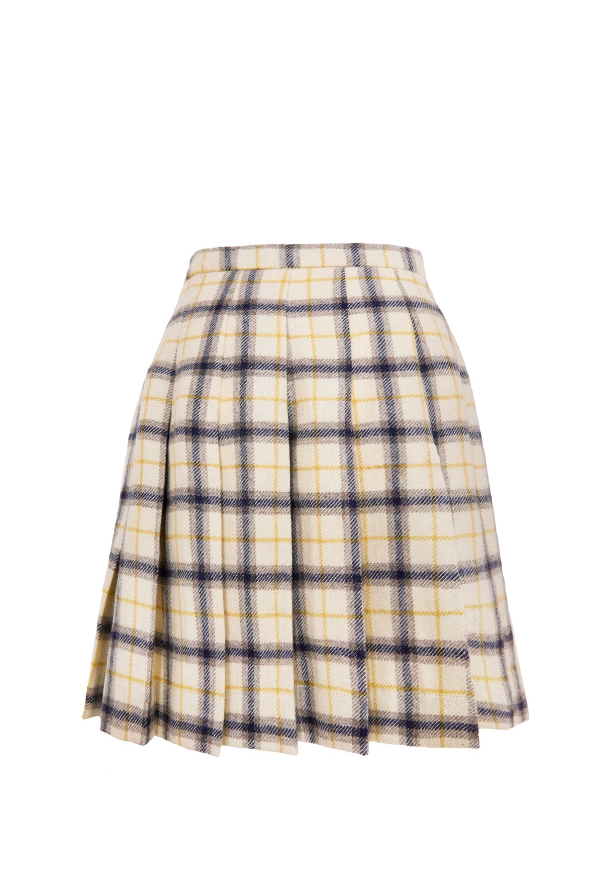 Bellingham Pleated Skirt in Yolk Check