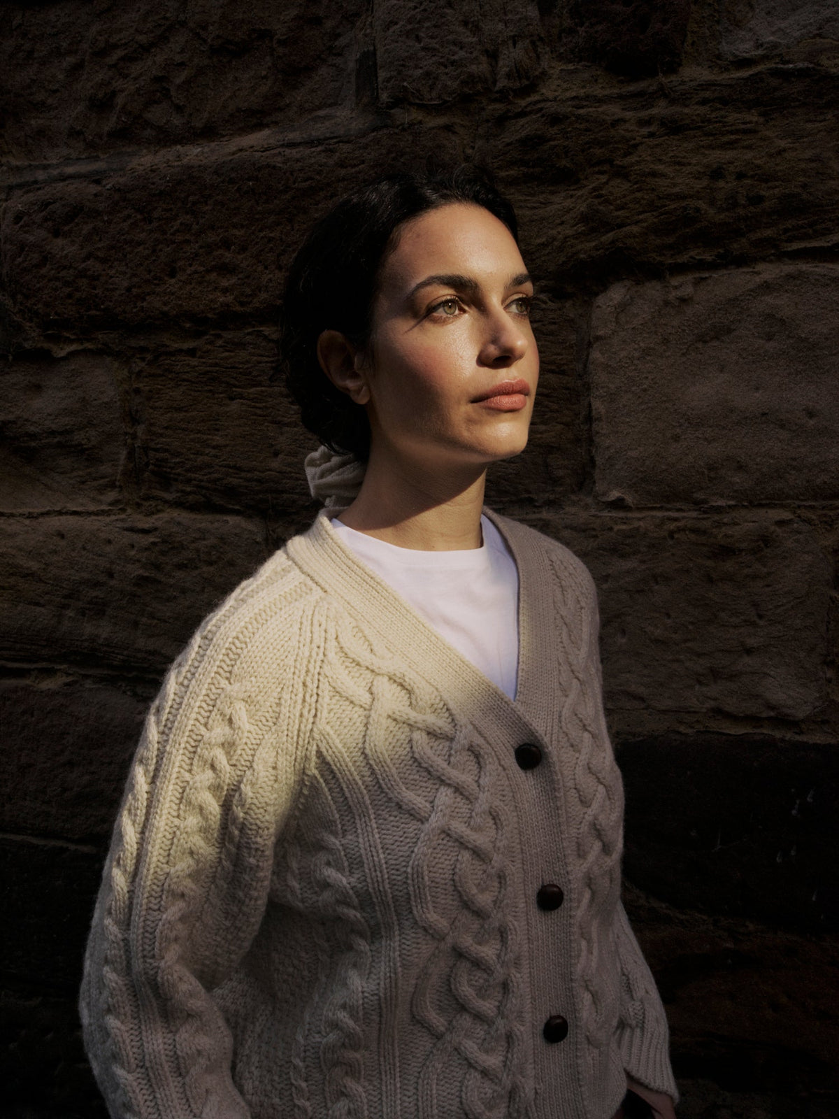 Whitby Cardigan in Ecru