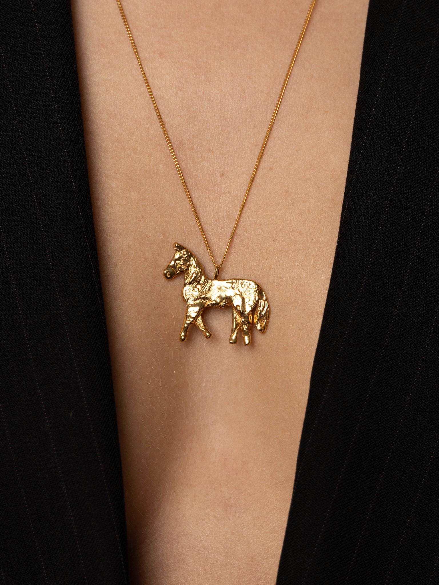 Horse Necklace Gold