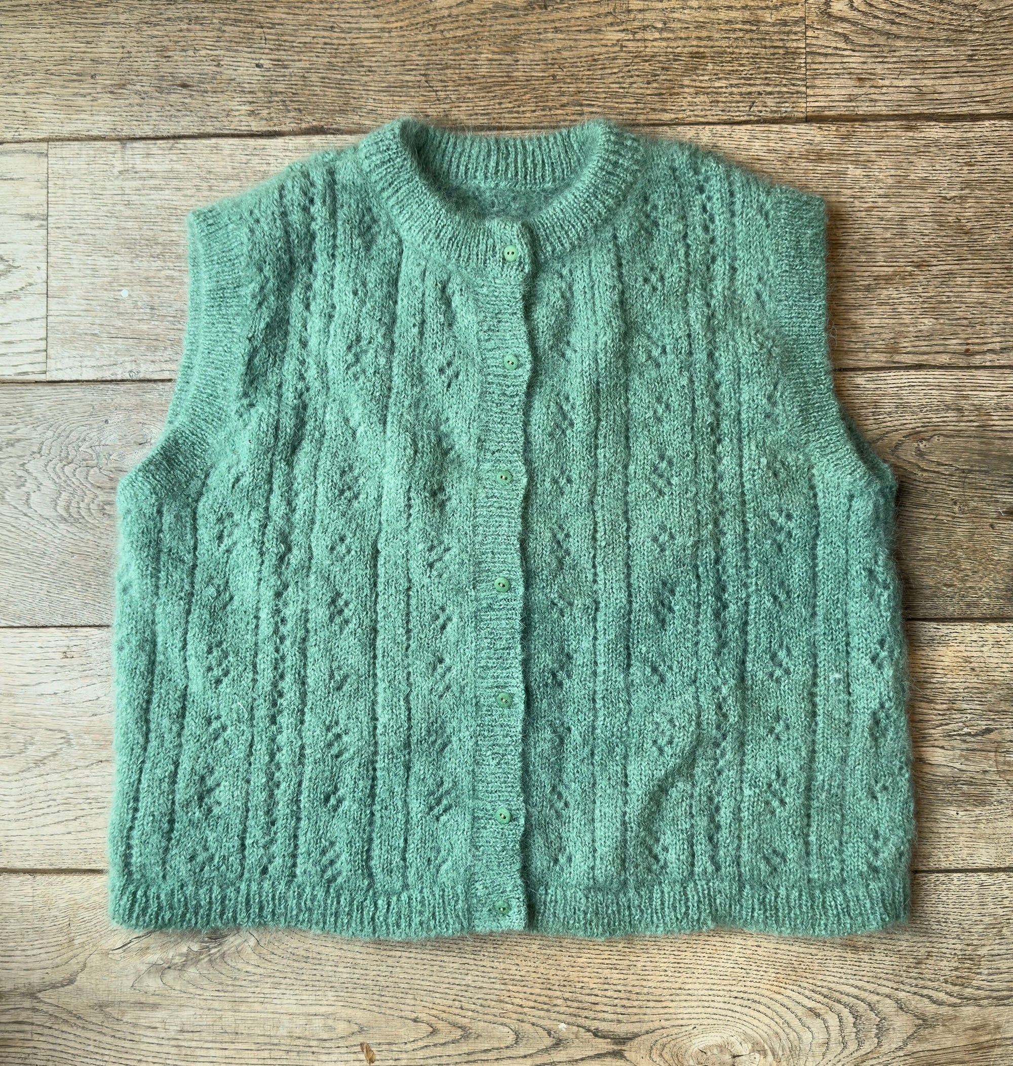 PRE-ORDER: Pointelle Knit Vest - Pistachio Green