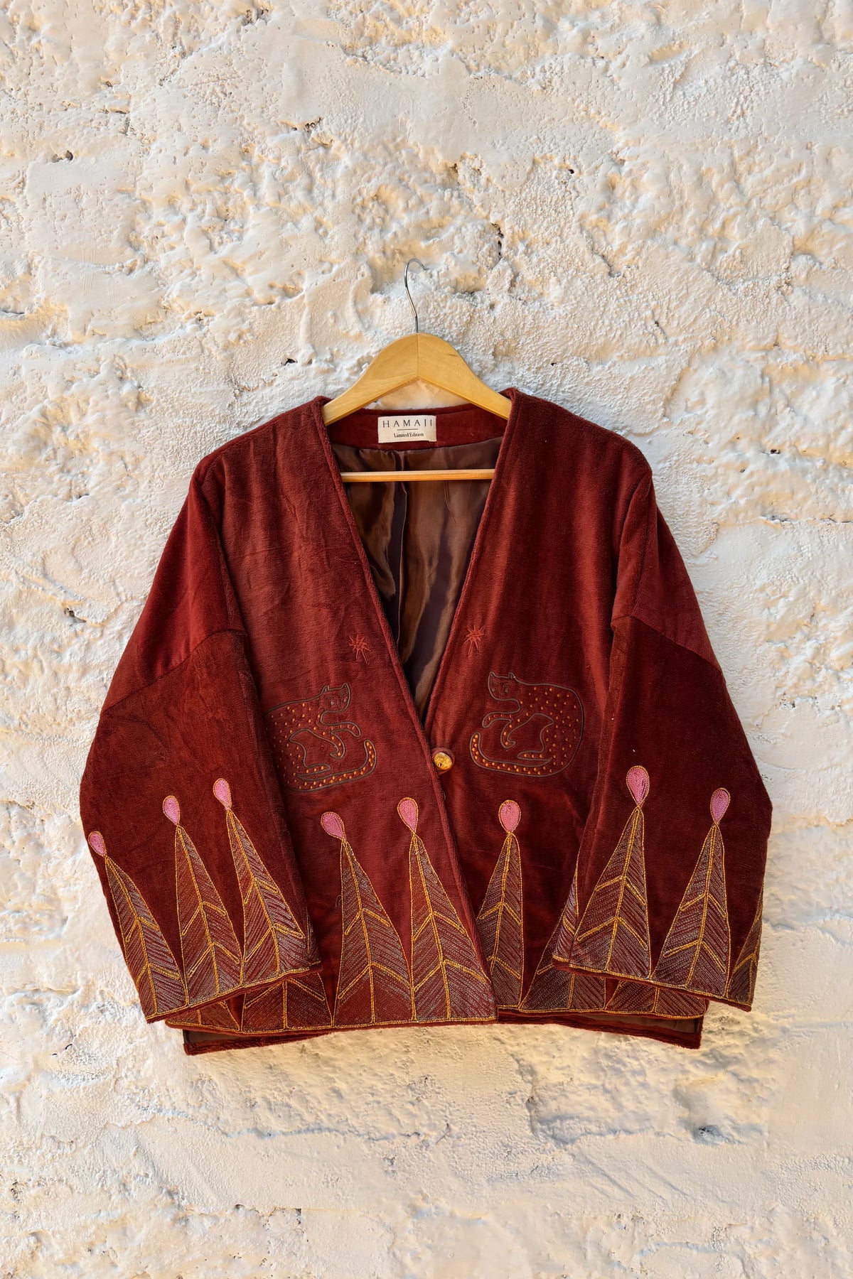 Vintage velvet caracal Jacket - Rufus Red