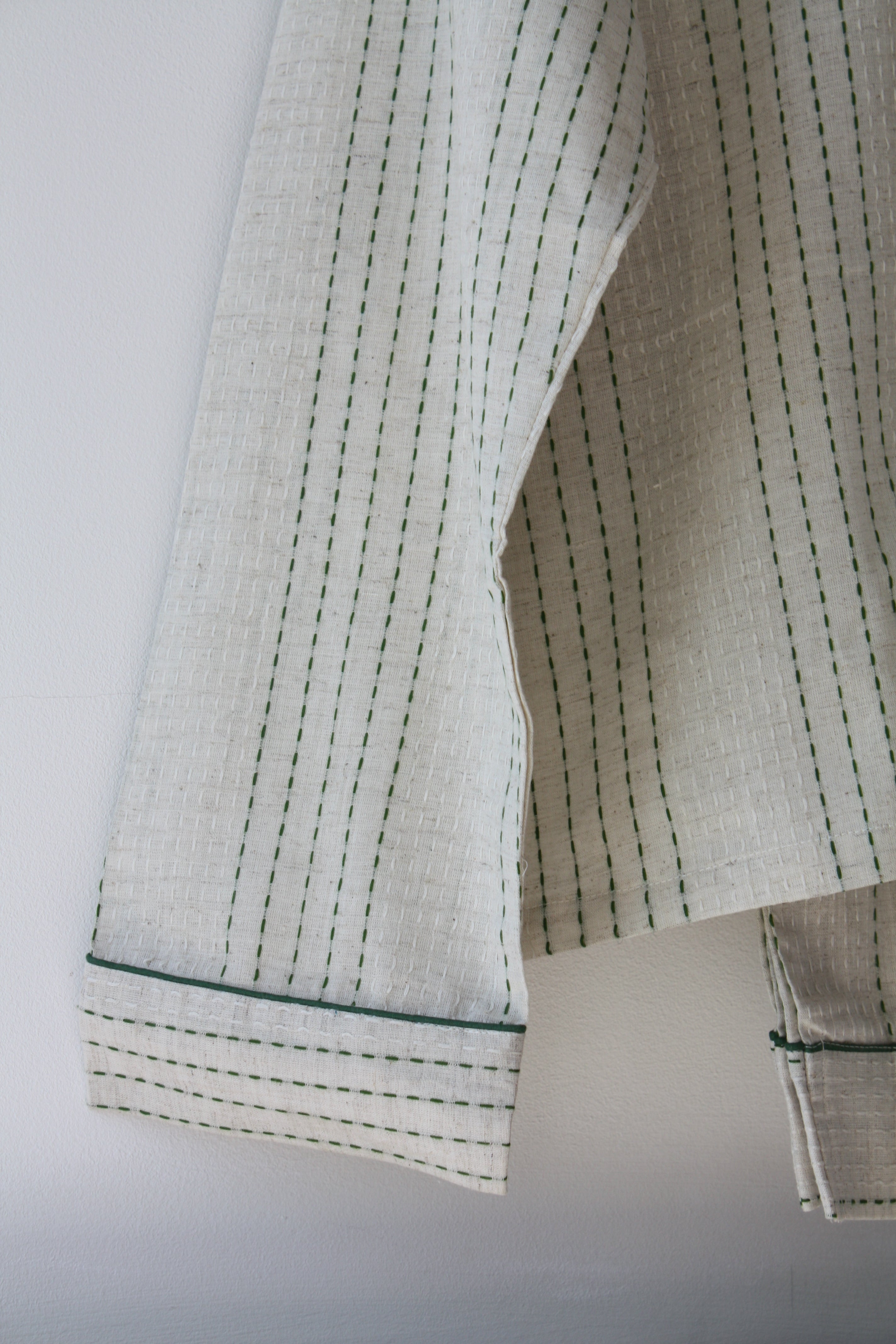 Handwoven Cotton Pyjamas - Green Stitch