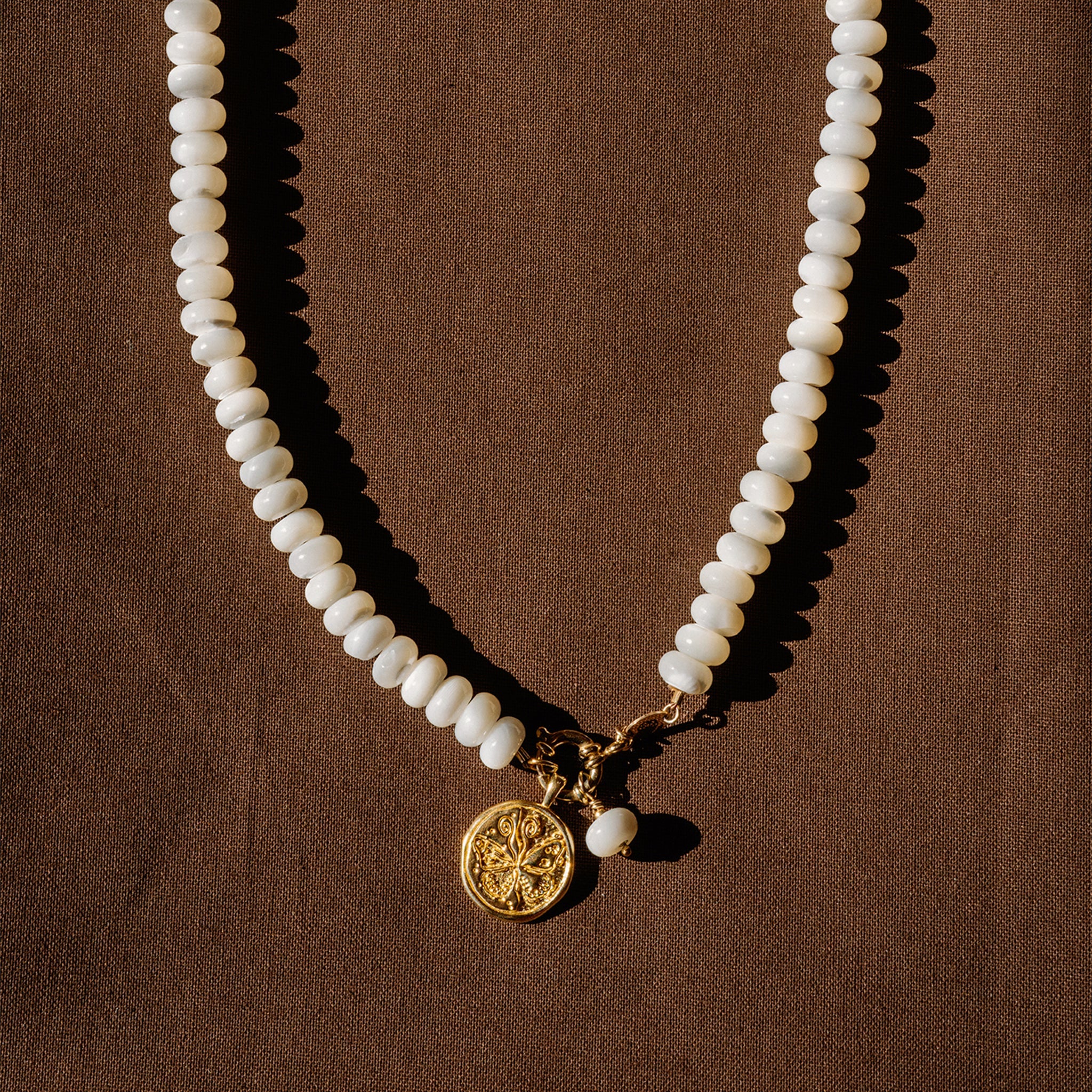 Mother of Pearl Statement Beaded Necklace