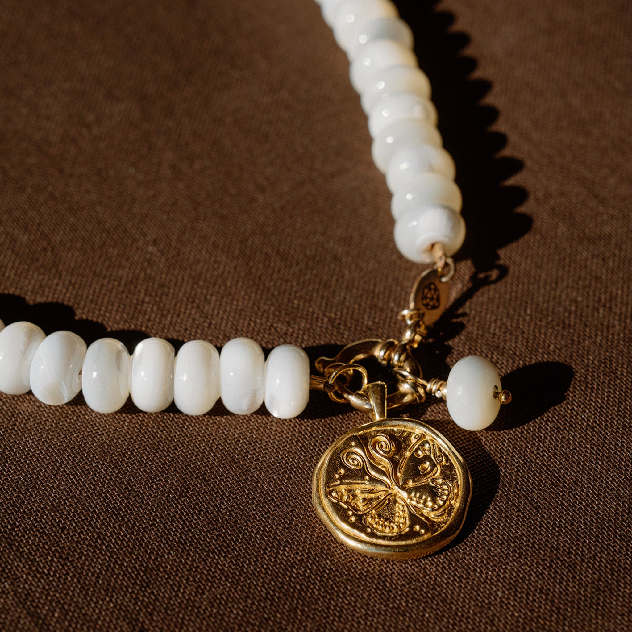 Mother of Pearl Statement Beaded Necklace