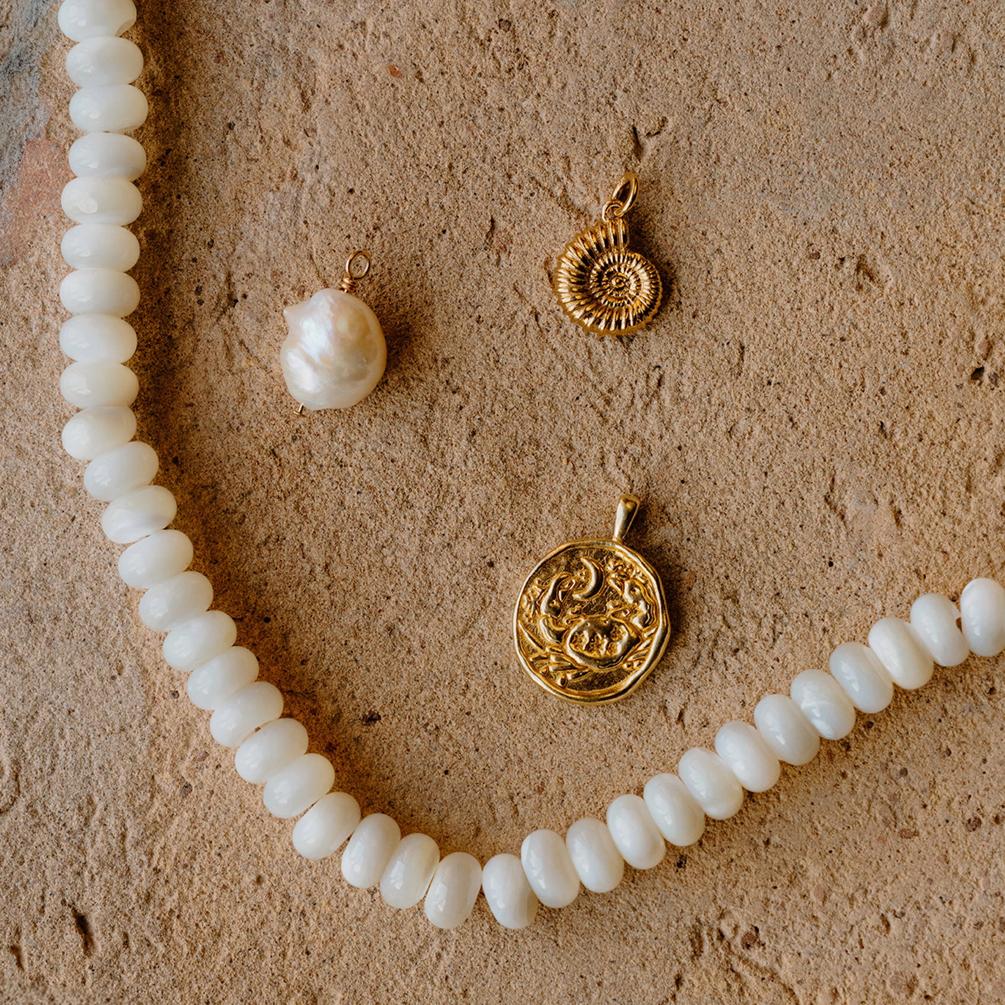 Mother of Pearl Statement Beaded Necklace
