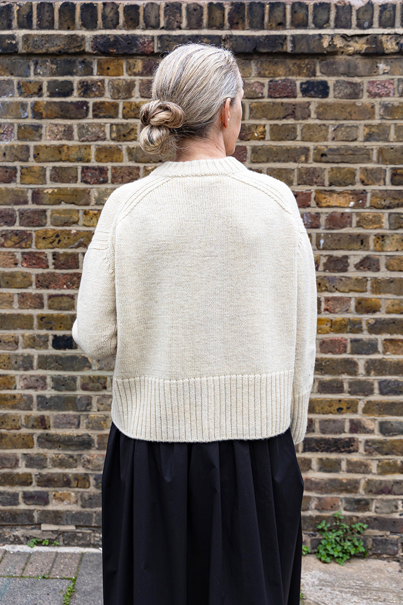 Raye British Wool Cardigan Ecru
