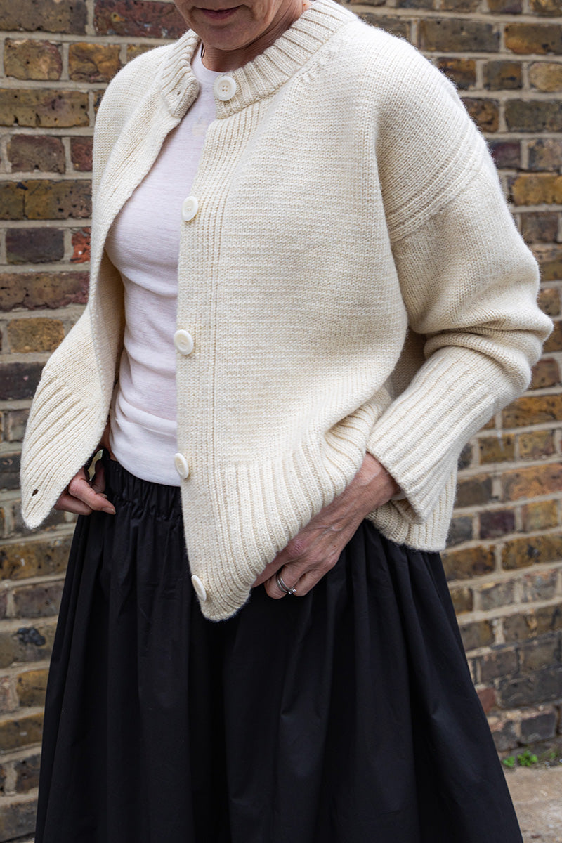 Raye British Wool Cardigan Navy